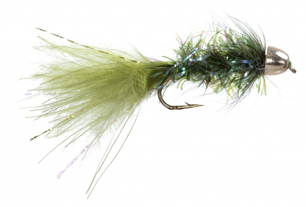 The Essential Fly Olive Krystal Cone Head Bugger Fishing Fly